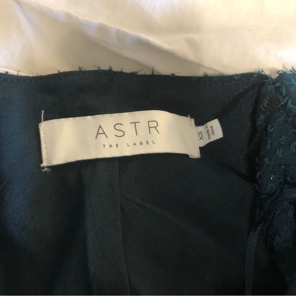 ASTR The Label Sparkly Emerald Green Ruffle Wrap Dress - Picture 2 of 4